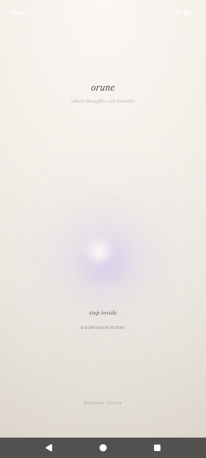 Orune light atmosphere for mindful journaling